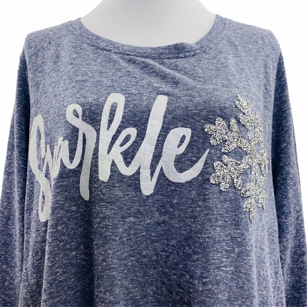 Style & Co Sparkle Snowflake Sweatshirt 3x Nwt - Picture 3 of 12